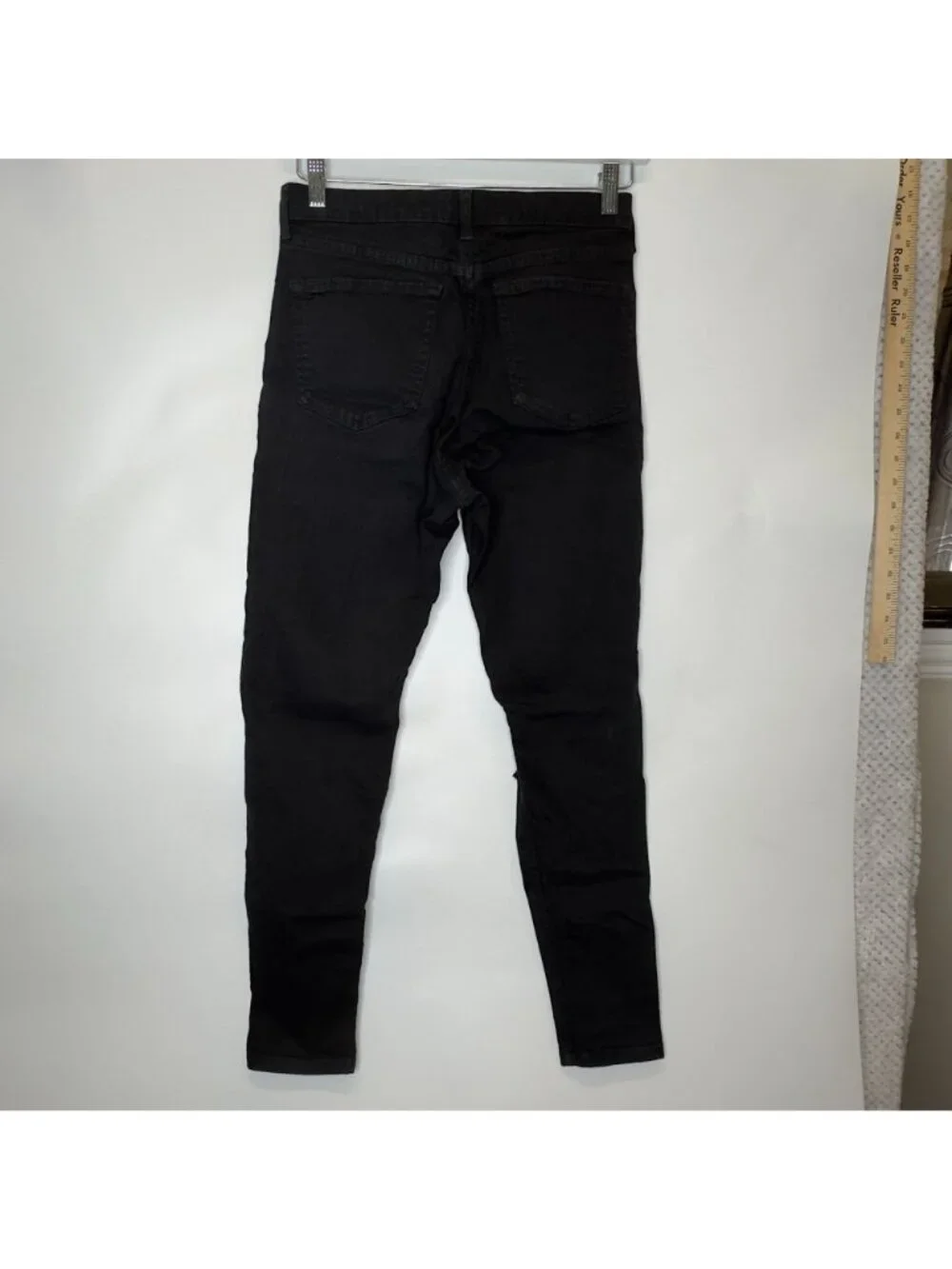 Topshop Jamie Jeans Womens W30 Black High Rise Skinny Distressed Knee Stretch
